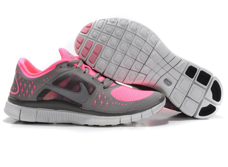 Hot Nike Free5.0 Women Shoes Gray/Hotpink